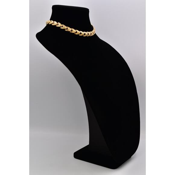 Krementz Vintage Choker Chain Necklace Linked Gold Tone Chunky Signed 60s BinBQ - Picture 4 of 12